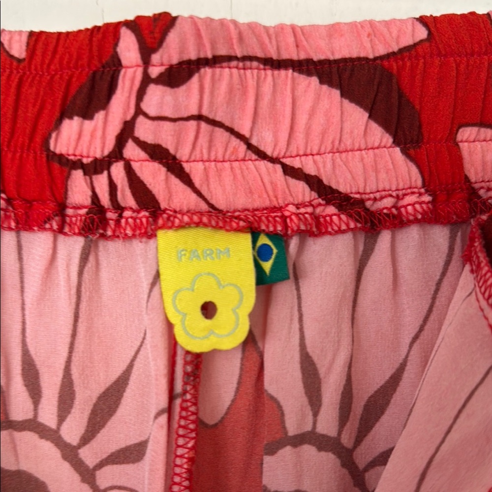Red and Pink Floral Wide-Leg Pants - Picture 3 of 5